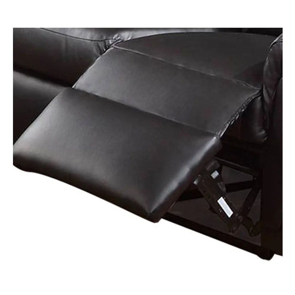 Black 3 Seats Bonded Leather Manual Reclining Sofa L3103