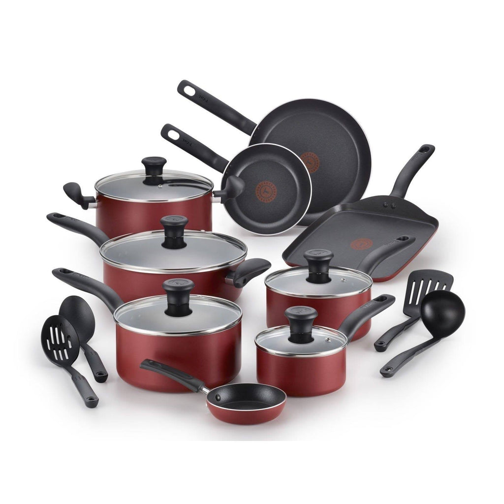 18 Piece Red Nonstick Cookware Set U51456