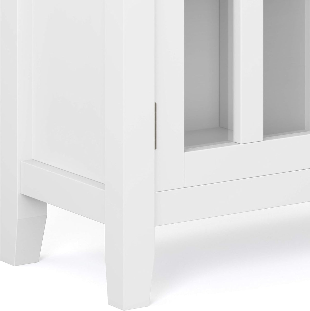 White 30 inch Low Storage Cabinet with 2 Glass Doors Y671
