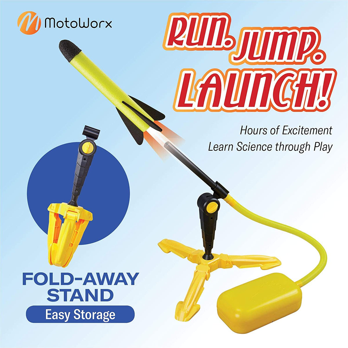 Toy Rocket Launcher with 8 Colorful Foam Rockets and Foot Launch Pad E870