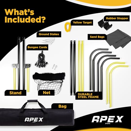 Adjustable Volleyball Rebounder Net 7x4 ft with Travel Bag J366