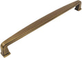 10 Pack Brushed Antique Brass Cabinet Hardware Handle Pull 7-1/2 Inch Hole Centers D1302