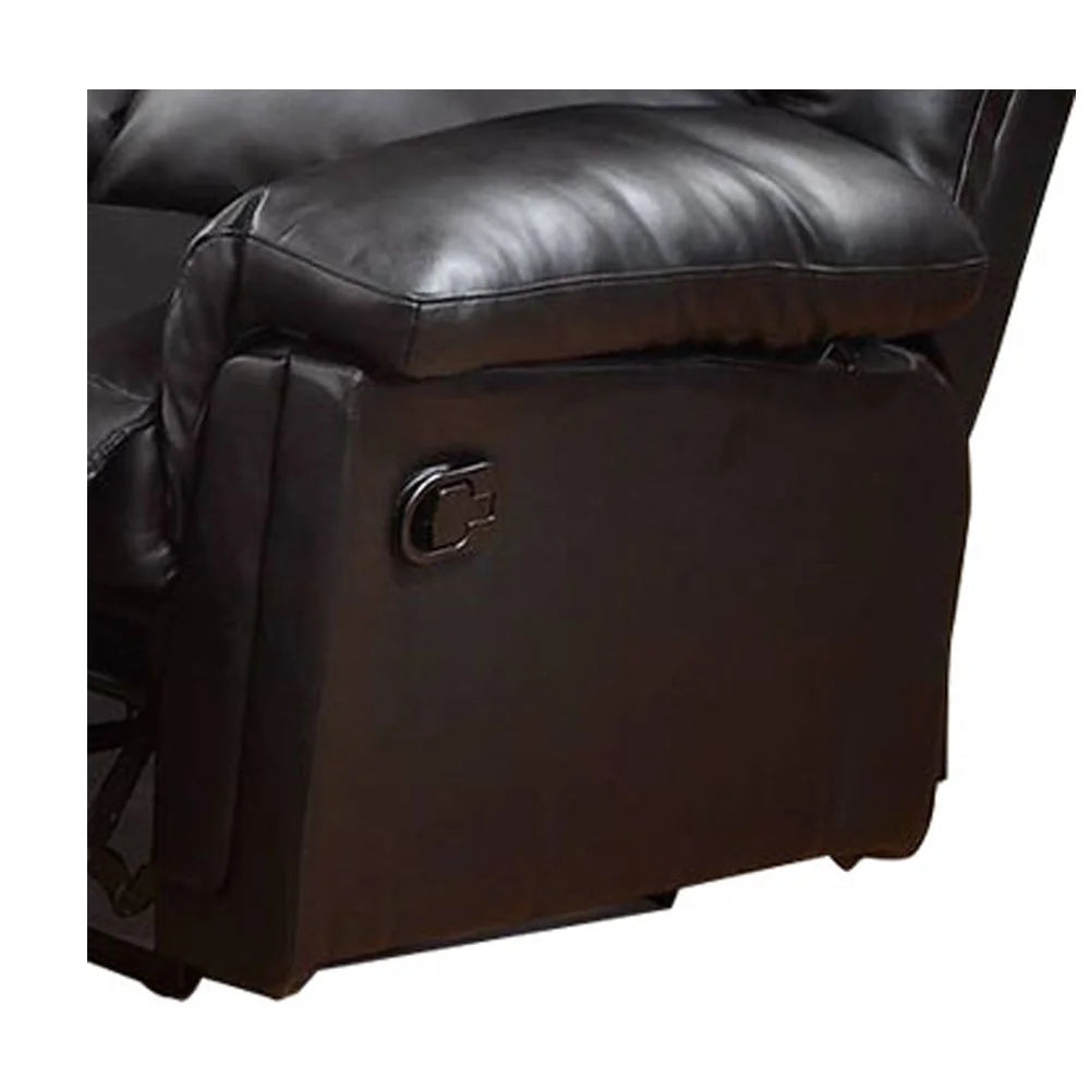 Black 3 Seats Bonded Leather Manual Reclining Sofa L3103