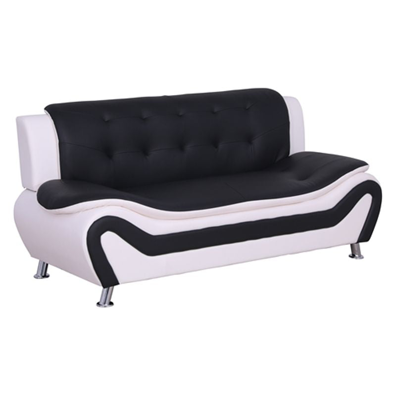 3-Piece Set with Sofa and 2 Club Chairs in Black & White Z1968