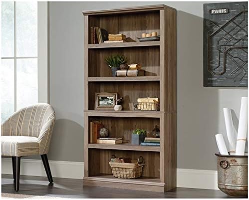 5 Shelf Bookcase with 3 Adjustable Shelves in Salt Oak Z8468