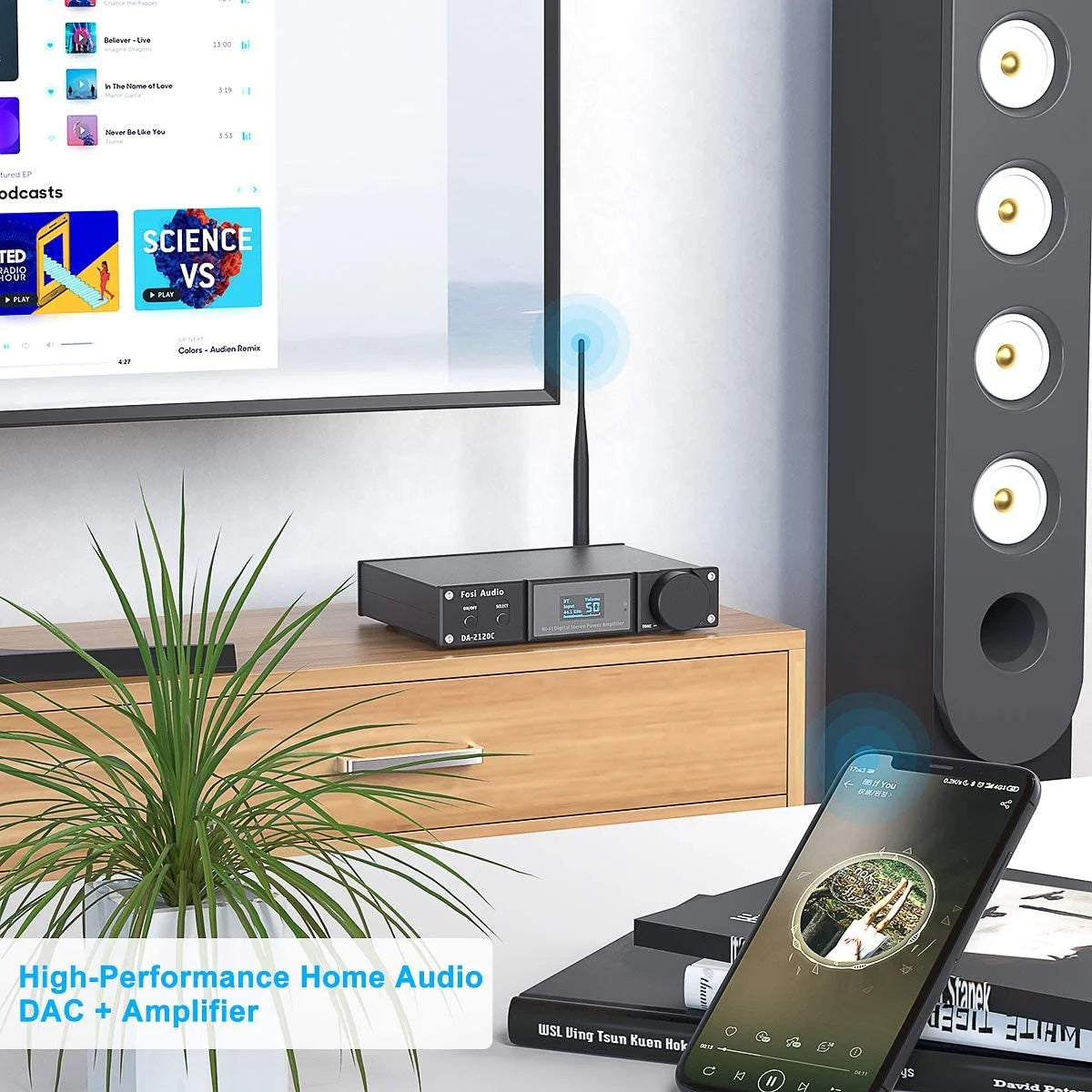 240W Bluetooth 5.0 Stereo Audio DAC Amplifier C4207