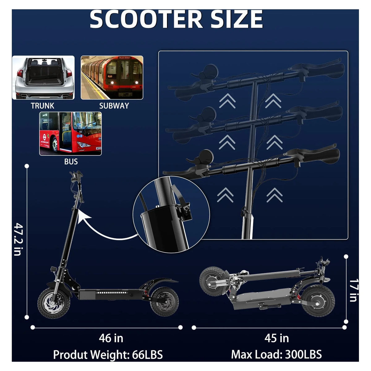 1300W Foldable Electric Scooter P103