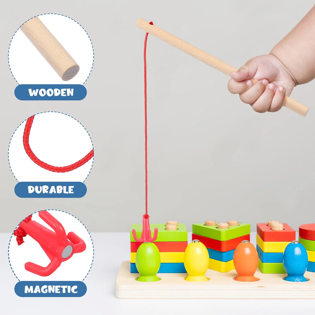 Magnetic Fishing Toys with Wooden Poles G294336
