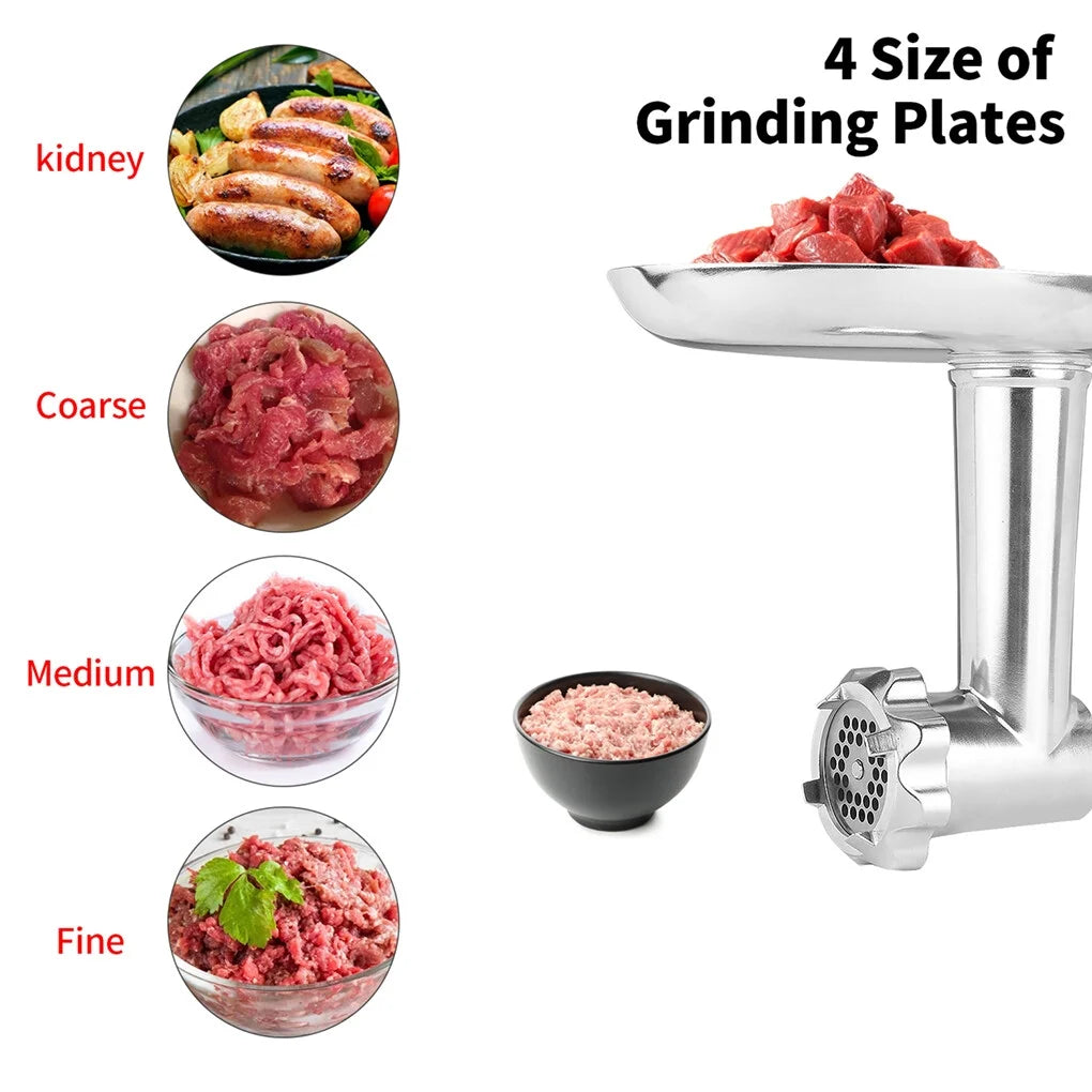 Metal Meat Grinder Attachment for KitchenAid Stand Mixers with Sausage Filler Tubers D832