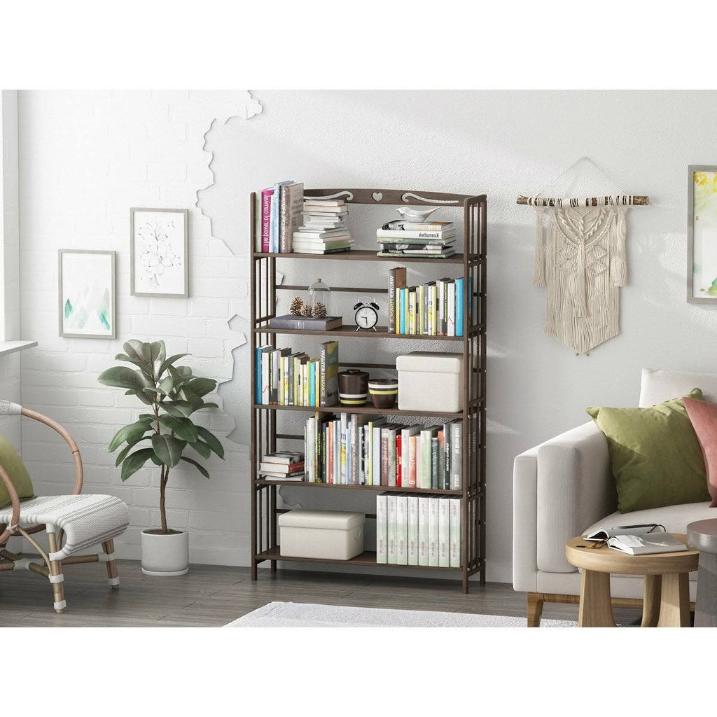 5 Shelf Solid Wood Bookshelf X64438
