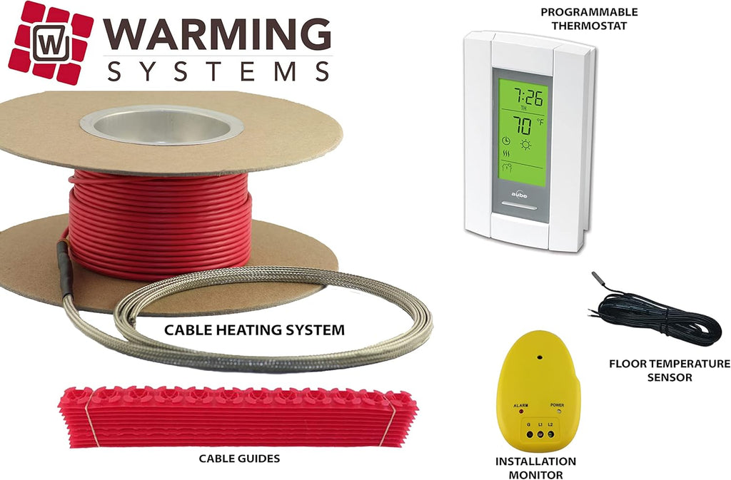 55 Sqft Electric Radiant Floor Heating Cable with Programmable Thermostat I59250