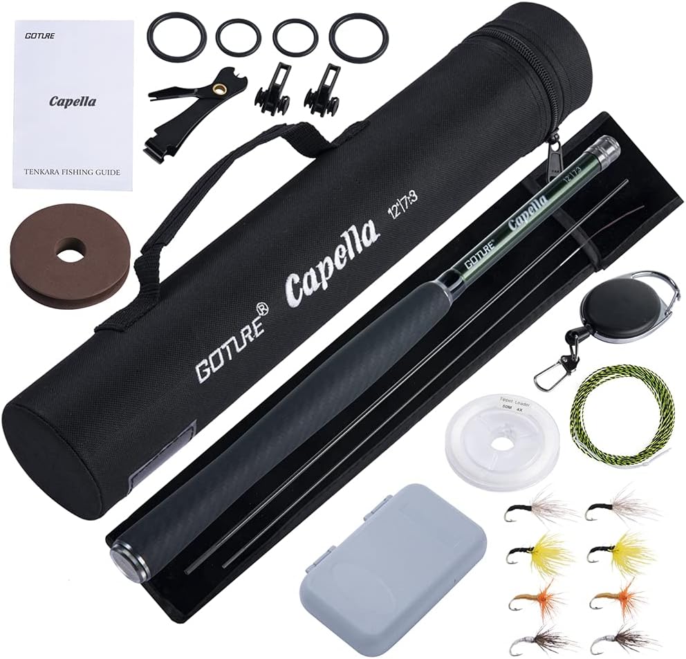 12FT 30T Carbon Fiber Telescopic Fly Fishing Rod Kit H4320