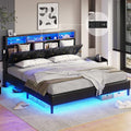 Creamy White Velvet Upholstered Full Size Bed Frame with Headboard Storage and LED Lights G2144