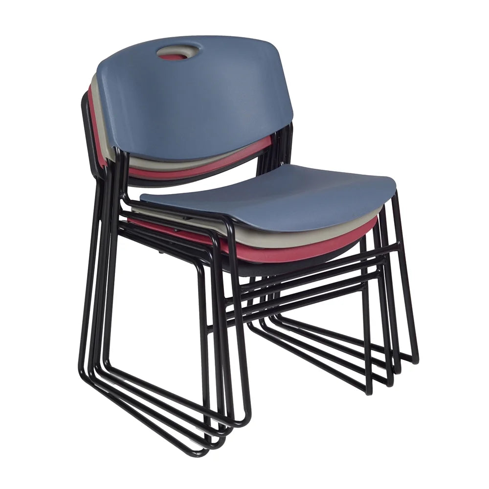 48" Square Breakroom Table & 4 Stack Chairs W70245