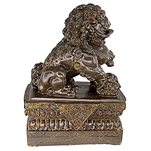 Set of Two Polyresin Bronze Finish Statues Q8298