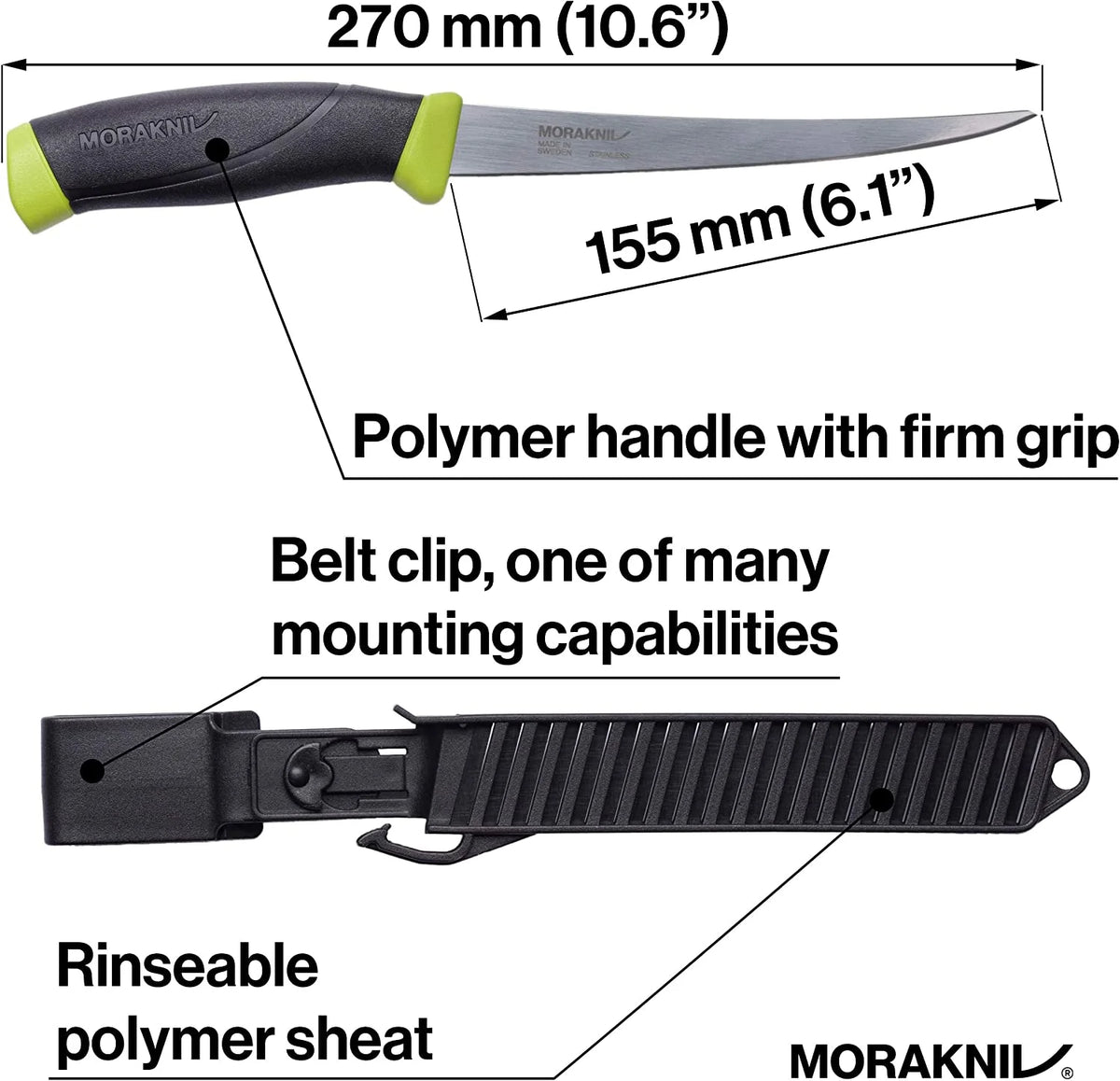 Fillet Knife with Sandvik Stainless Steel Blade A10063