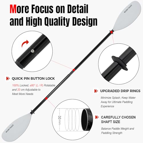 Adjustable Fiberglass Shaft Nylon Blade Kayak Paddle E90025