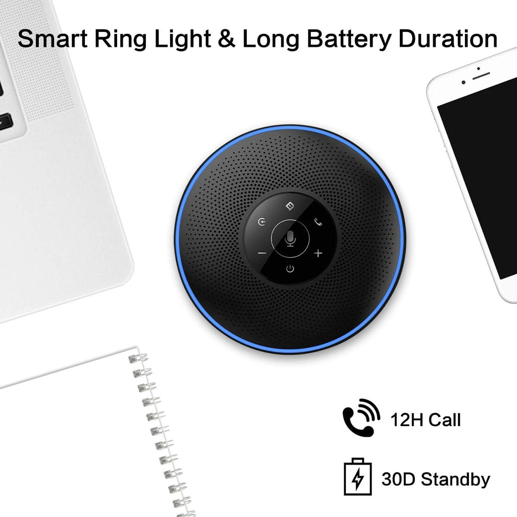 Bluetooth Speakerphone 360°Voice Pick-up 8 AI Noise Cancellation Mics E84033