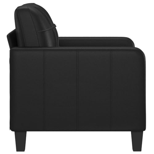Black 55.1" Faux Leather 2-Seater Sofa N9497