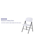 6pk 330 lb. Capacity White Plastic Folding Chair N345