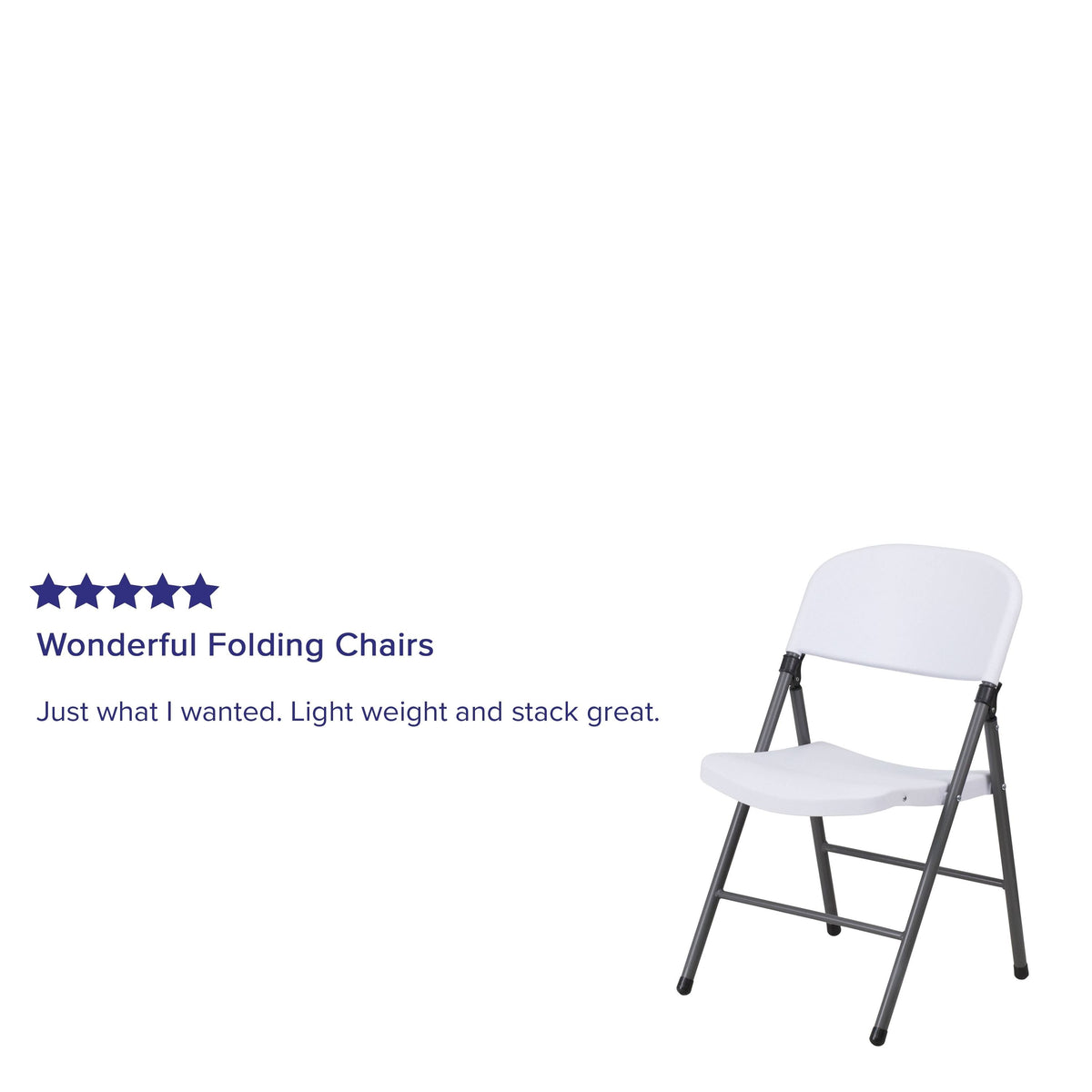 6pk 330 lb. Capacity White Plastic Folding Chair N345