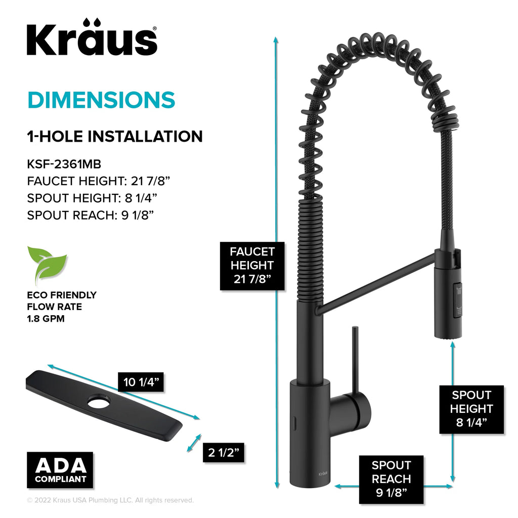 Matte Black Touchless Pull-Down Kitchen Faucet A34597