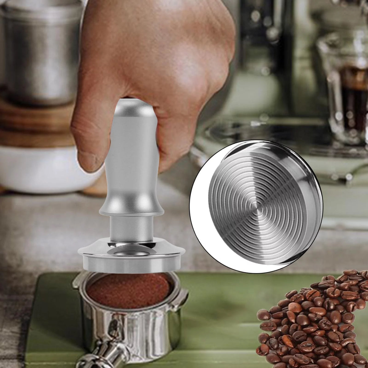 Stainless Steel Flat Base Coffee Tamper 58mm B432818