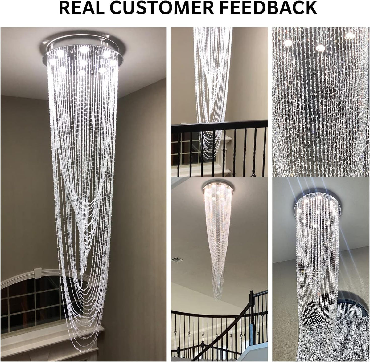 Modern Crystal Chandelier, H91'' High I460