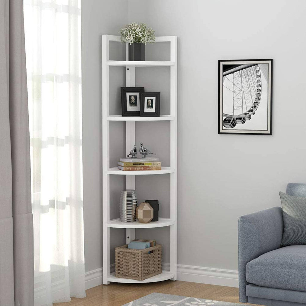 Black/Espresso 5 Tier Corner Bookshelf I86975