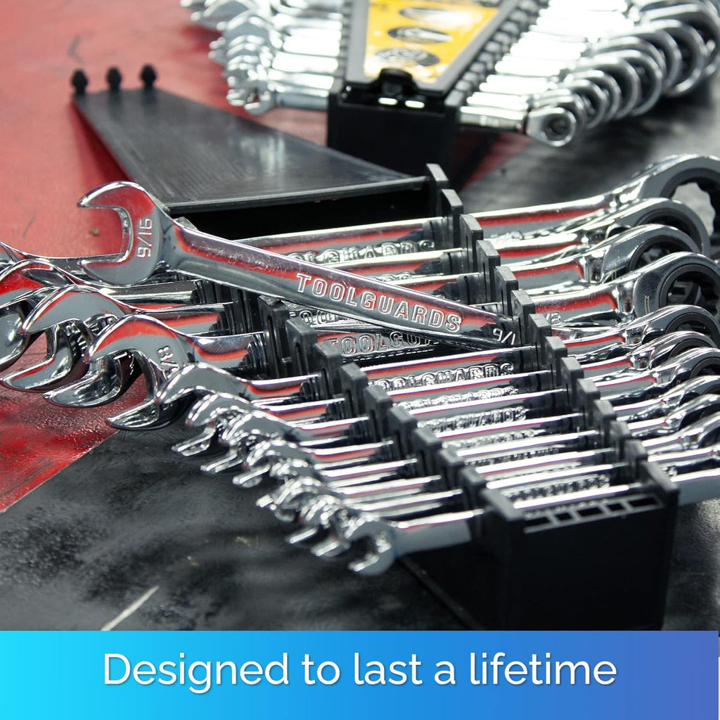 13 Pieces Slim Profile Ratcheting Wrench with Rack Organizer B188