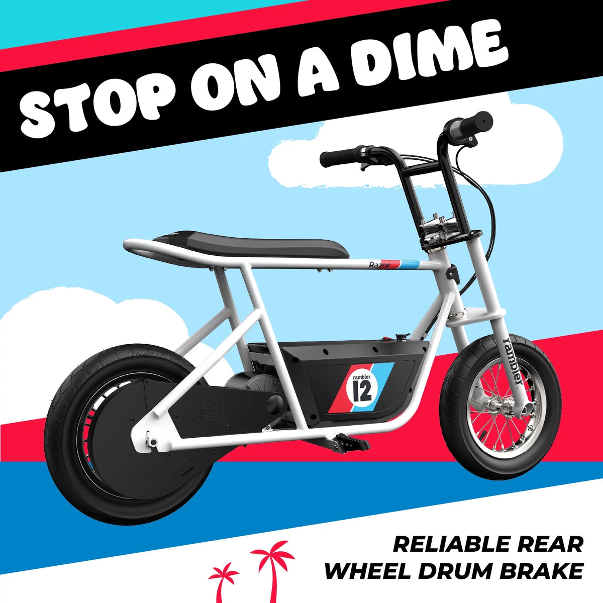 White 12" Air-Filled Tires Seated Electric Scooter V43830