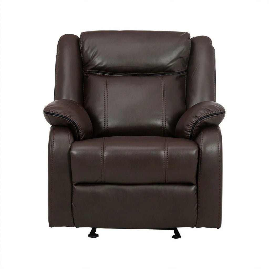 Brown Faux Leather Glider Reclining Chair O323763
