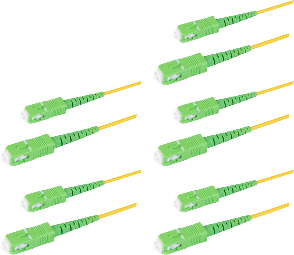 5-Pack 5 Meter SC/APC to SC/APC Simplex Riser OFNR Fiber Patch Cable T80876