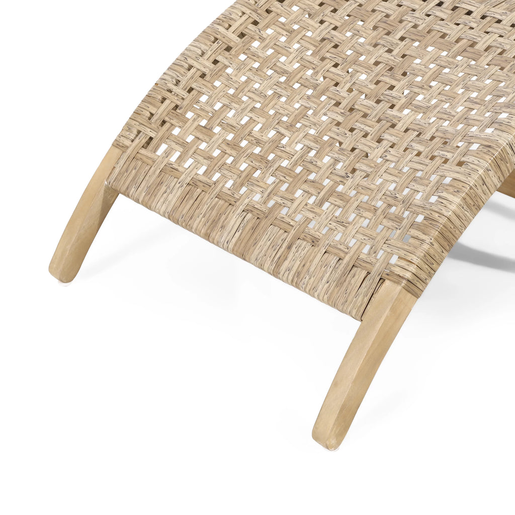Acacia Wood Outdoor Lounge Chair Set of 2 Light Brown P70174
