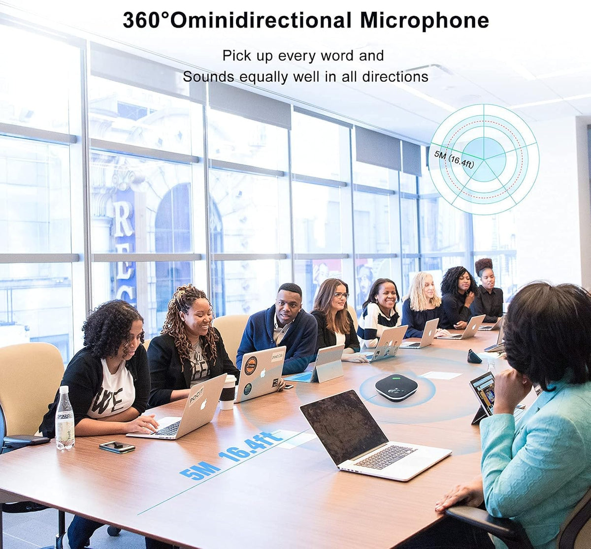 Wireless Conference Speaker with 4 Mics for 10-12 People X562