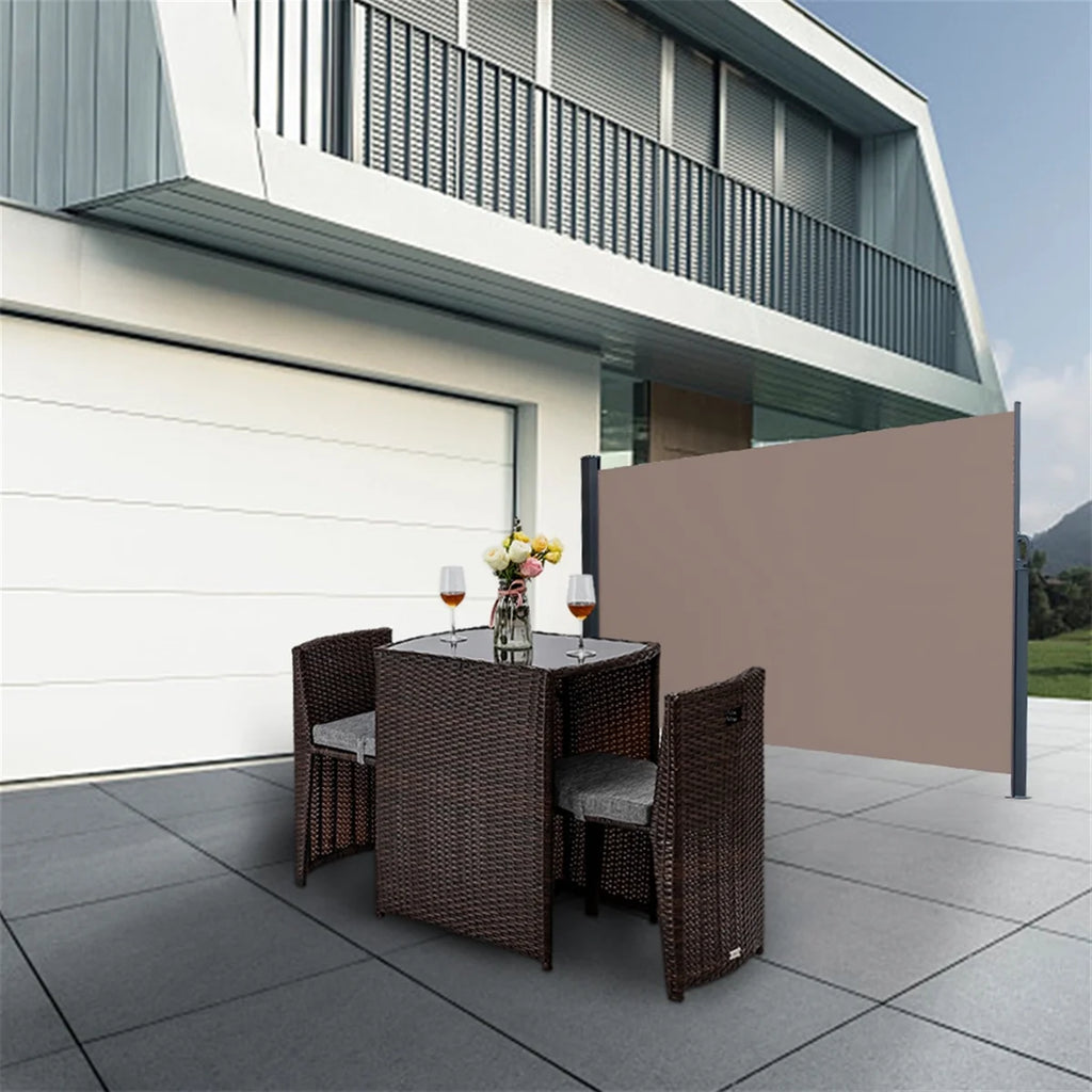 5x10ft Retractable Patio Side Awning, Outdoor Privacy Screen E1225