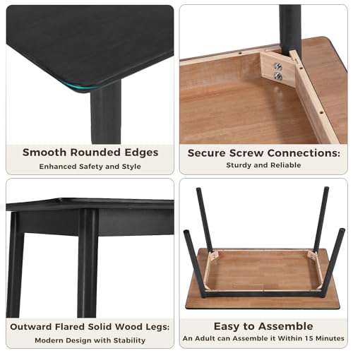 Walnut Solid Wood Square Dining Table Y987258