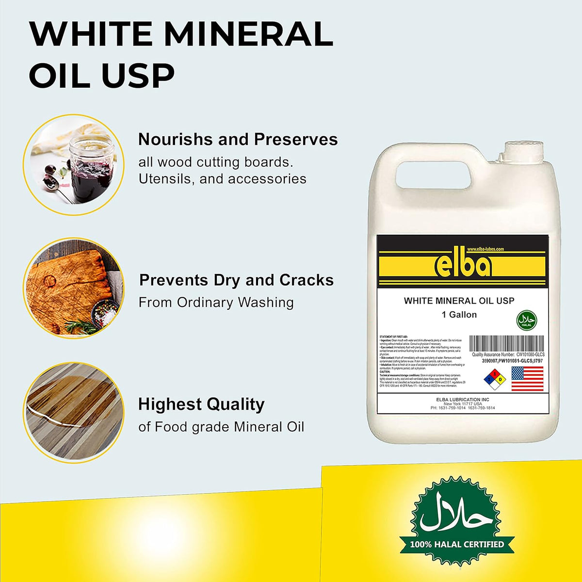 Food Grade Mineral Oil USP Wood & Bamboo Conditioner and Protectant R9651