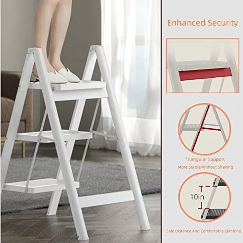 Folding Step Stool with Wide Anti-Slip Pedal, 330lbs Load Capacity E1680