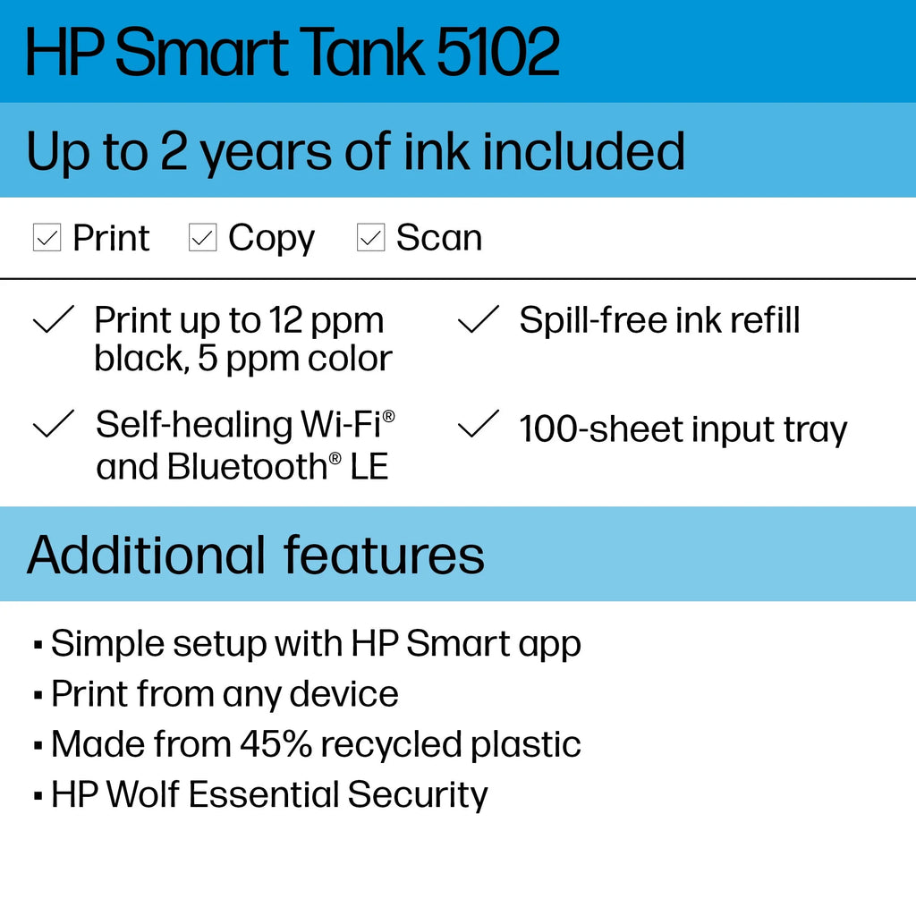 Wireless All-in-One Color Inkjet Tank Printer W708797