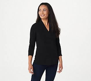 Black V-Neck Top, Size X-Small Q48800