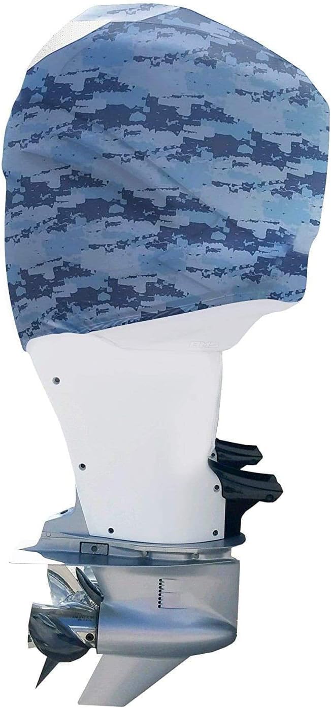 Blue Digital Camo Outboard Motor Cover O42645