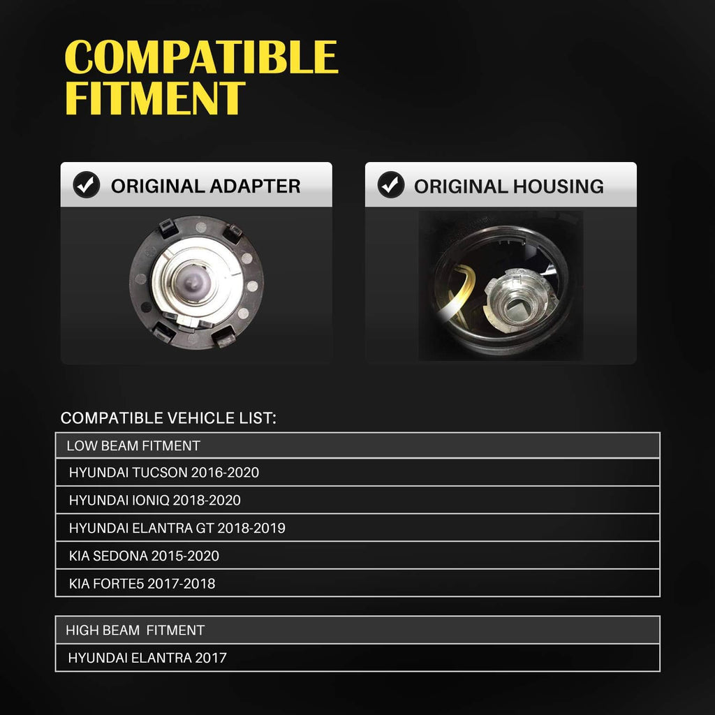 H7 LED Headlight Bulbs with Adapters 2 Pack Q32124