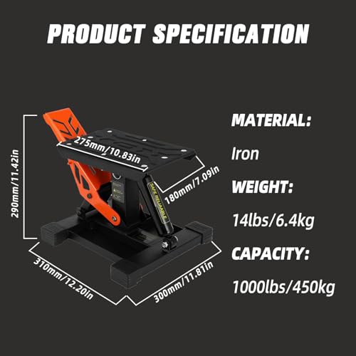 Motorcycle Lift Stand 1000Lbs Hydraulic Adjustable Height U943121