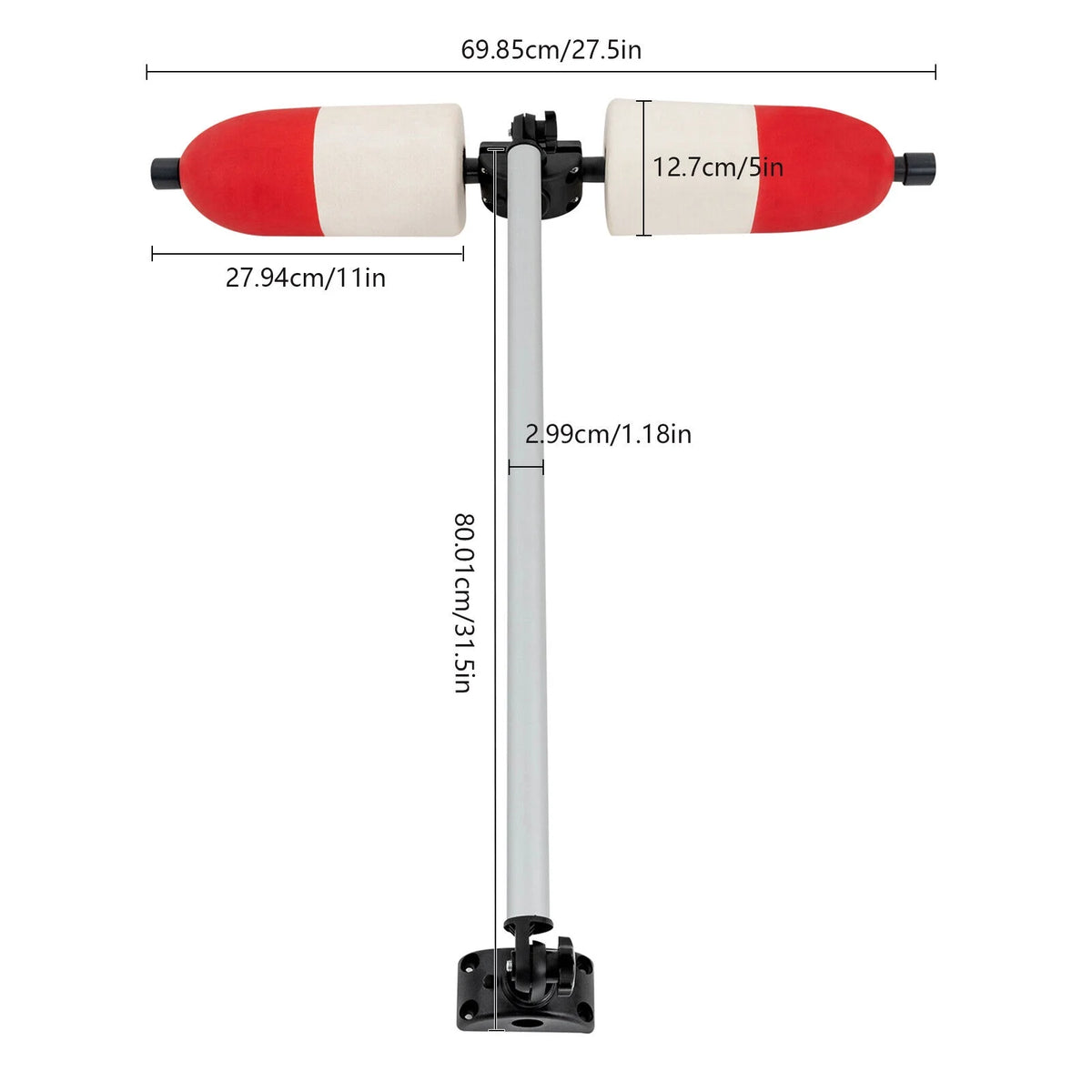 Kayak Canoe PVC Aluminum Stabilizer System Outrigger Arms Fishing Kit Y800126