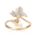 14kt Yellow Gold Diamond Butterfly Ring J820472