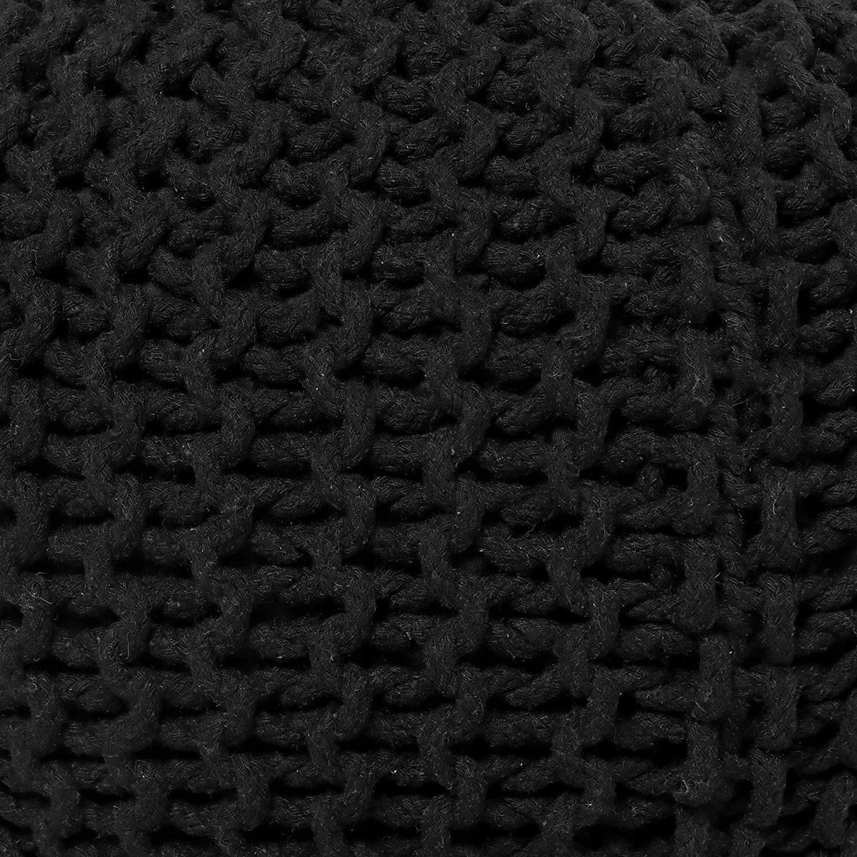 Hand Knitted 100% Cotton Round Pouf Ottoman Q318