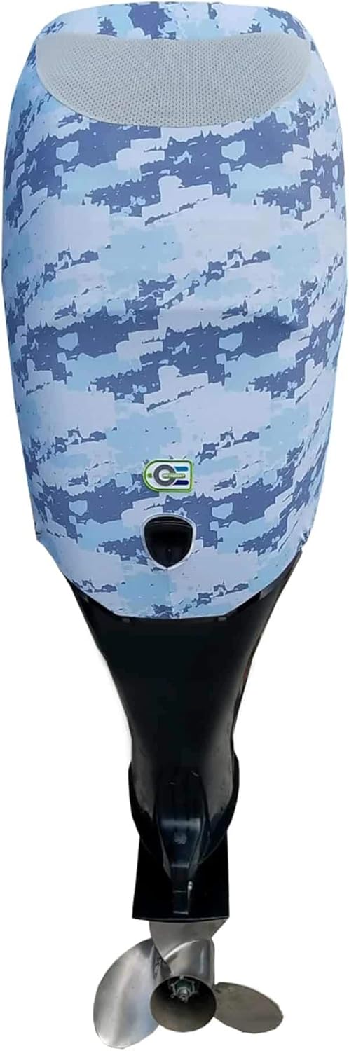 Blue Digital Camo Outboard Motor Cover O42645