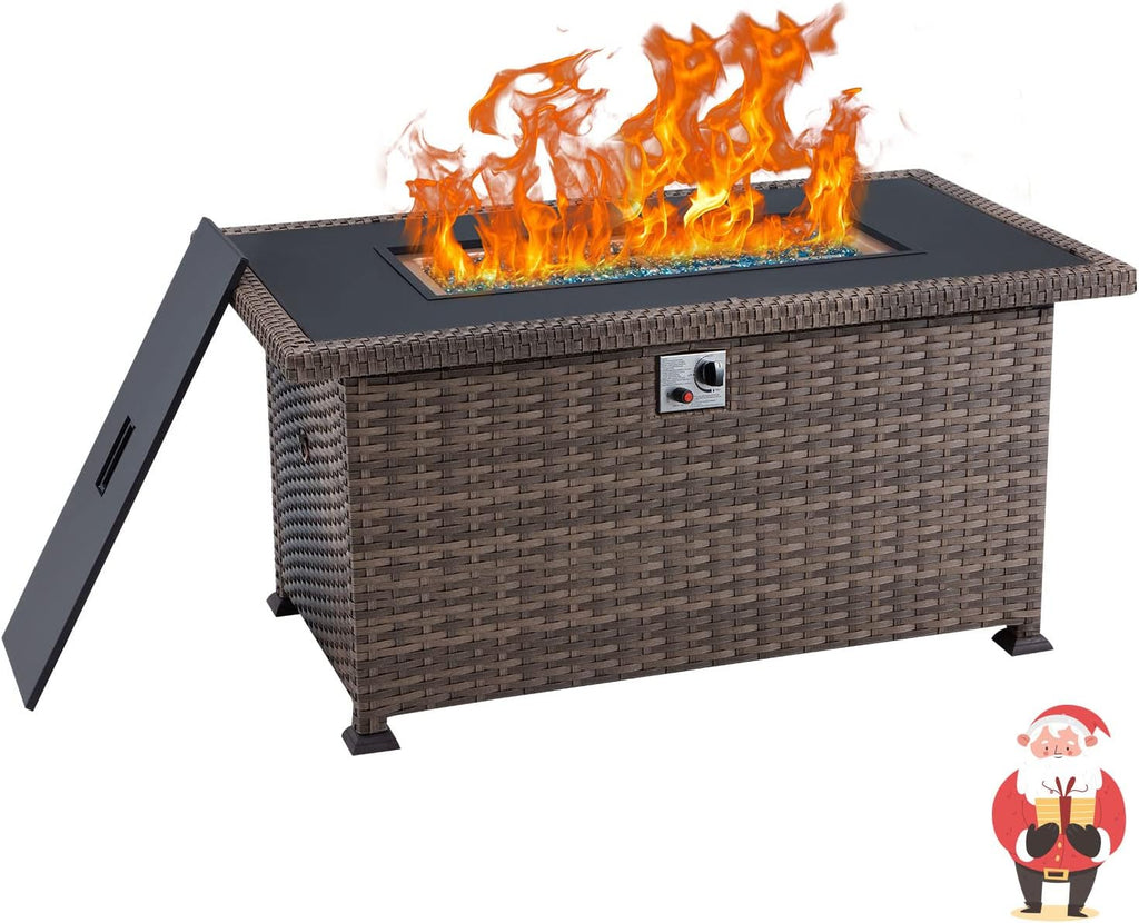 Propane Fire Pit Table 44in 50000BTU Brown E5667