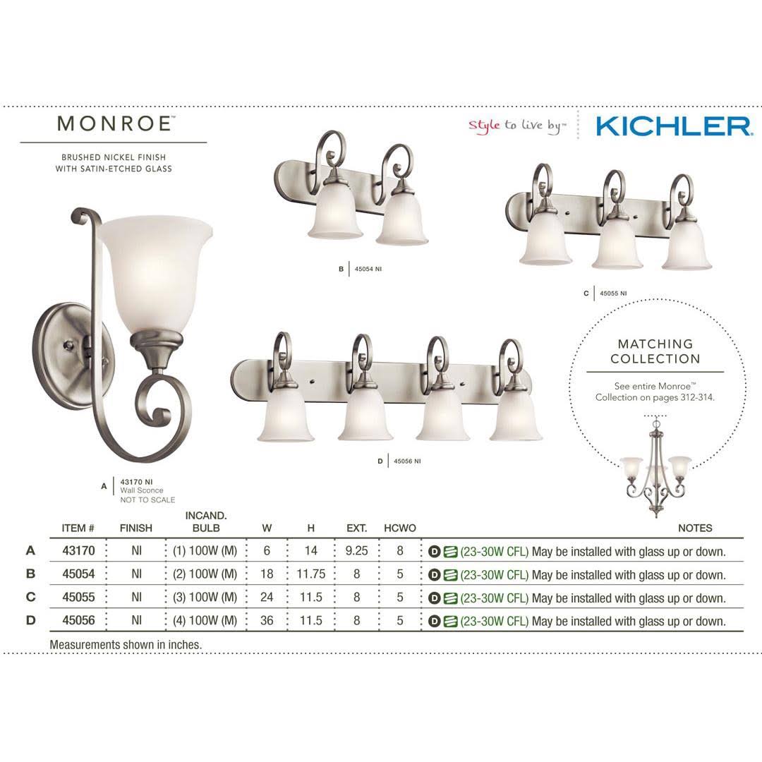 Brushed Nickel Four-Light Bath Fixture M7184